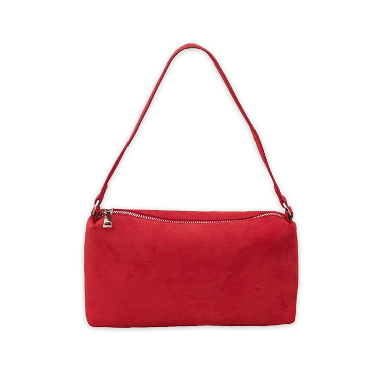 One Handle Suede Shoulder Bag