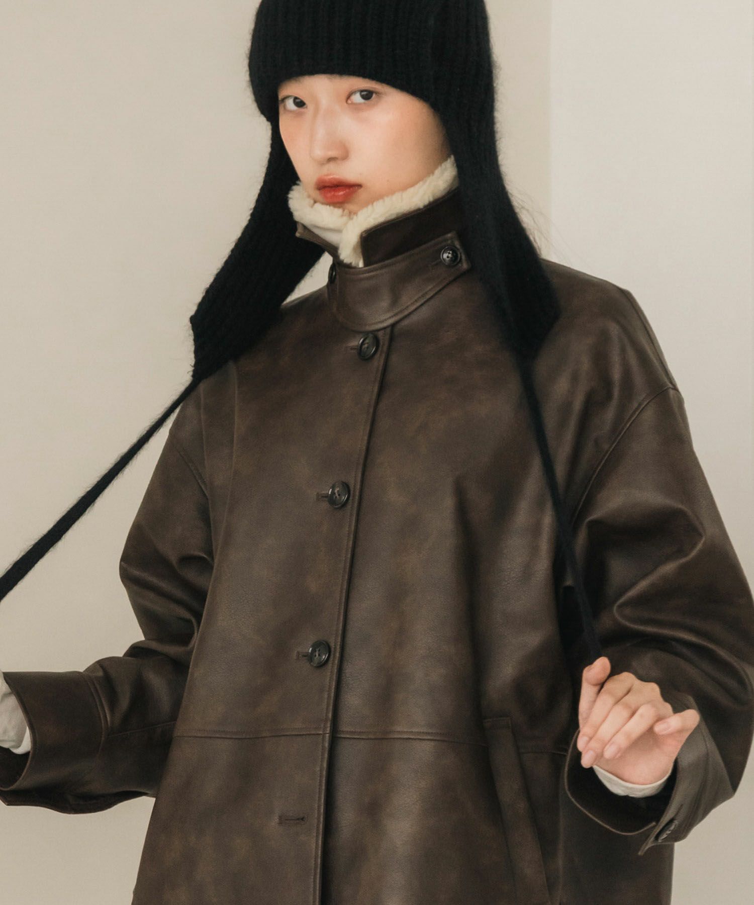 Hideka Original】3Way Vintage Fake Leather Jacket | HEILIS