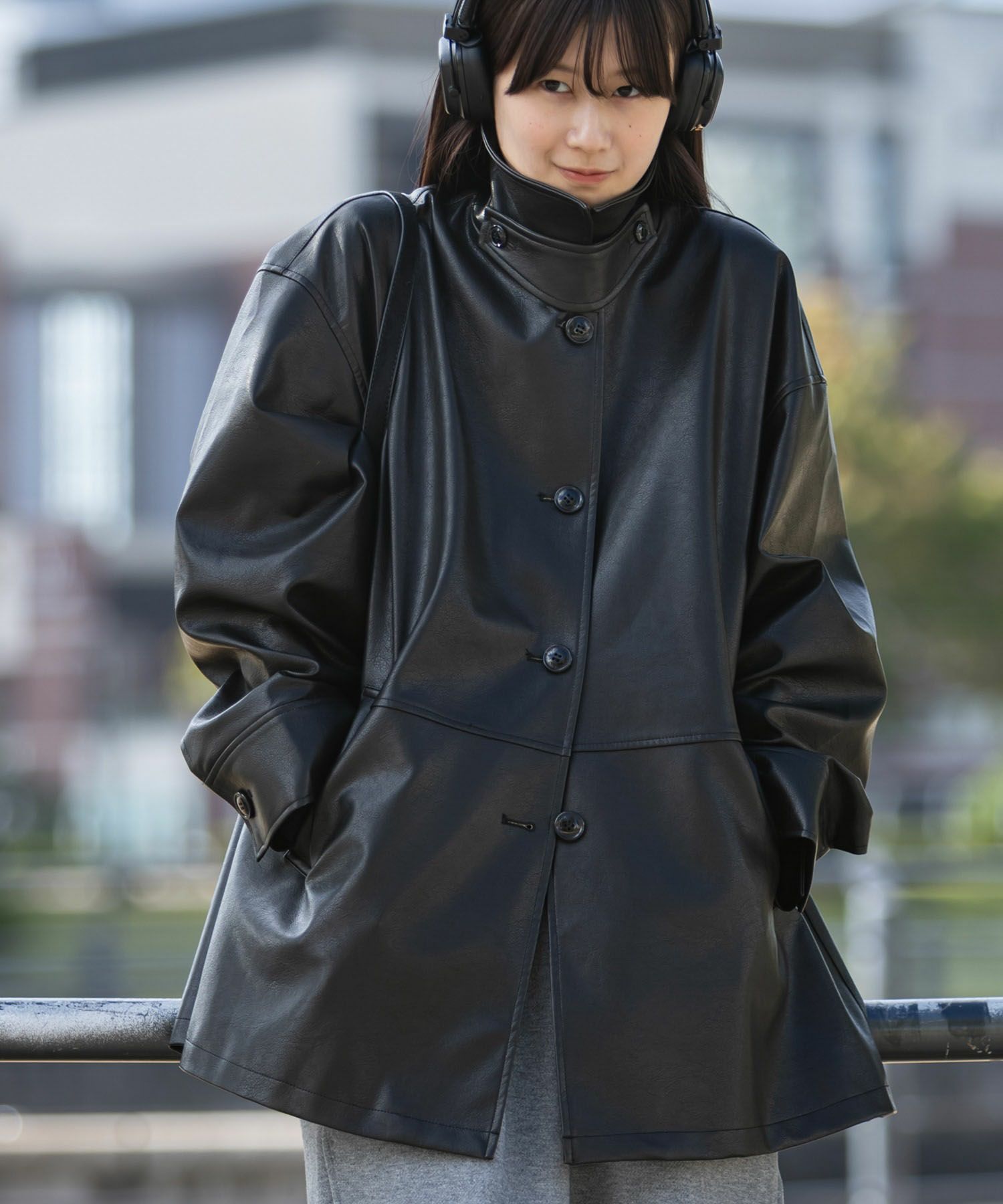 Hideka Original】3Way Vintage Fake Leather Jacket | HEILIS