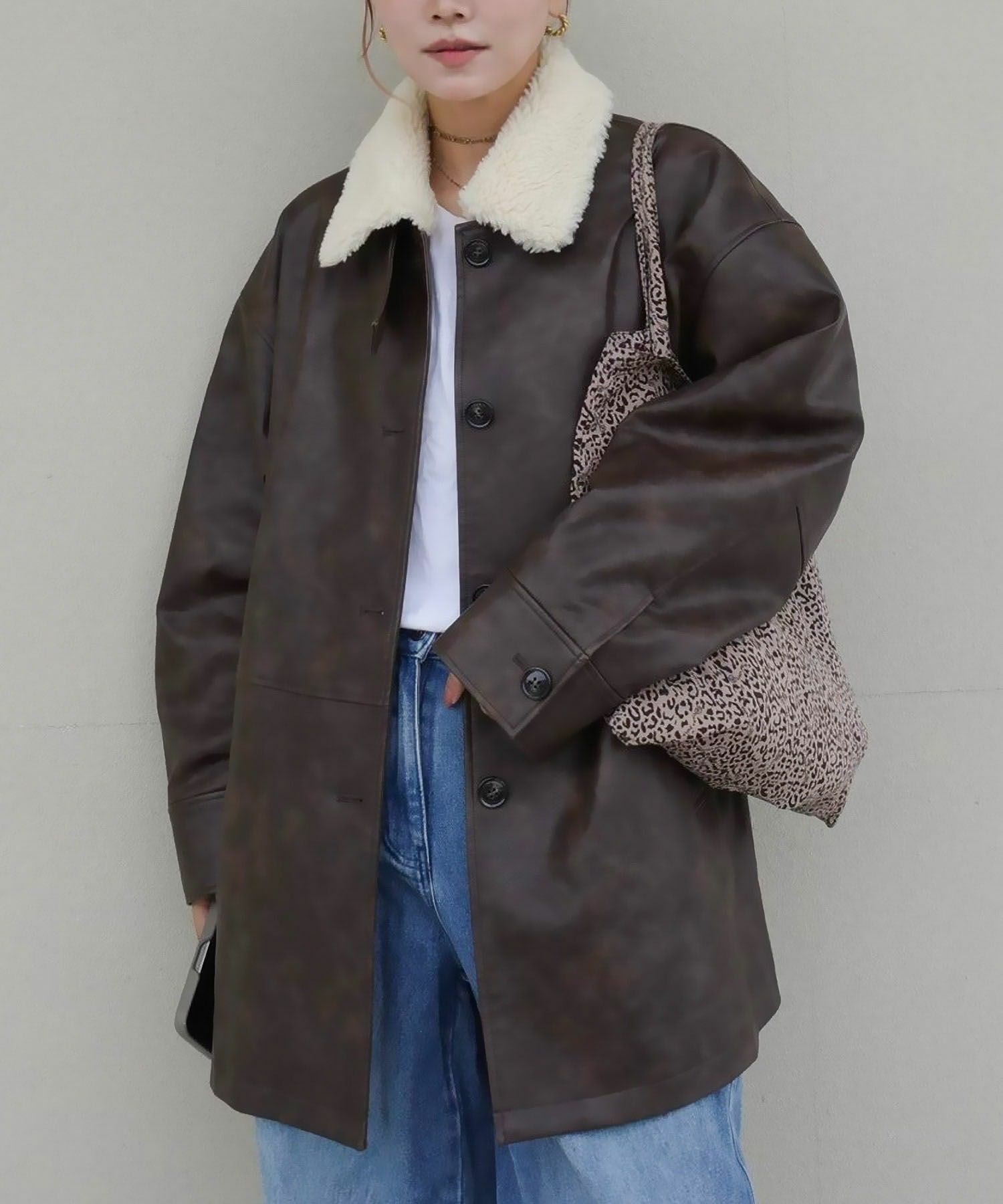 Hideka Original】3Way Vintage Fake Leather Jacket | HEILIS