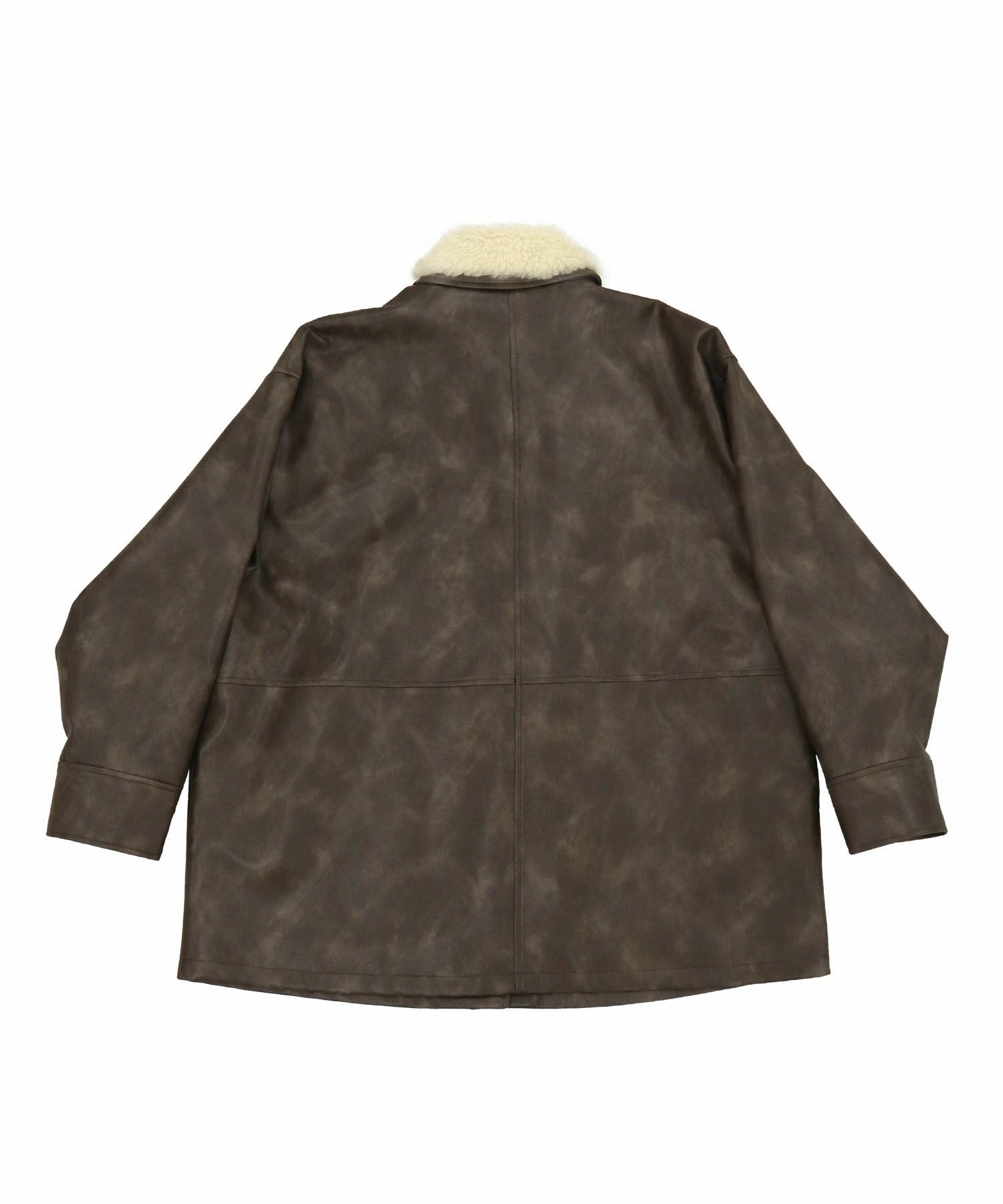 Hideka Original】3Way Vintage Fake Leather Jacket | HEILIS