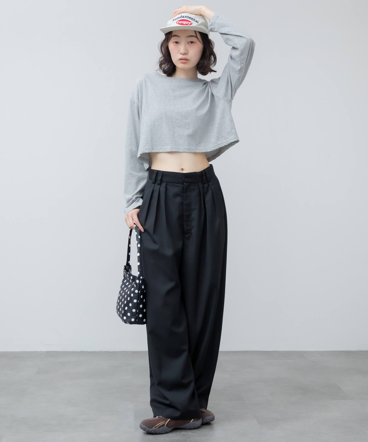 Original】3 Tuck Twill Wide Slacks Pants | HEILIS