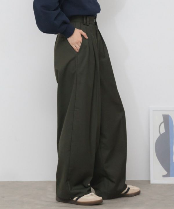 スラックス HUECLOSET Side Three Tuck Slacks SE281 HUECLOSET Side Three Tuck Slacks SE281