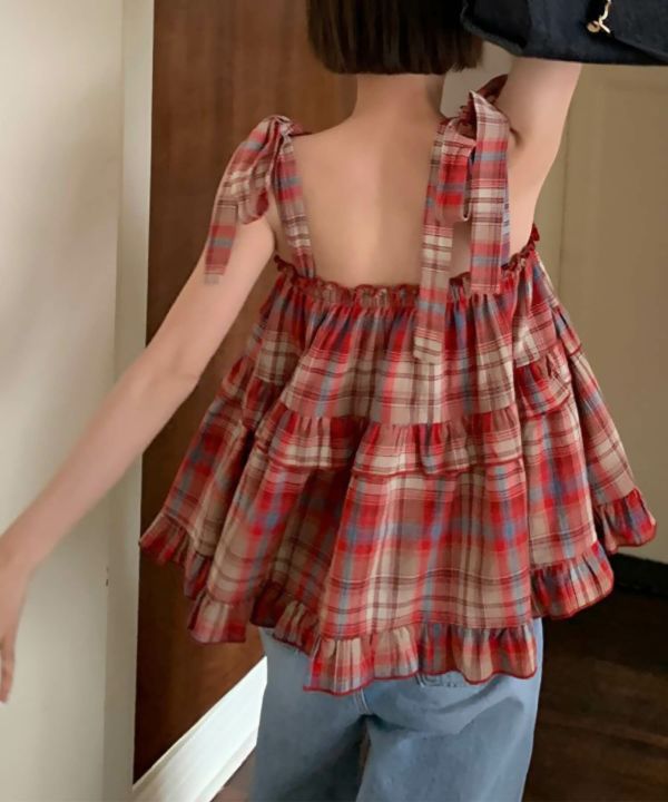 Shoulder ribbon Tiered Camisole