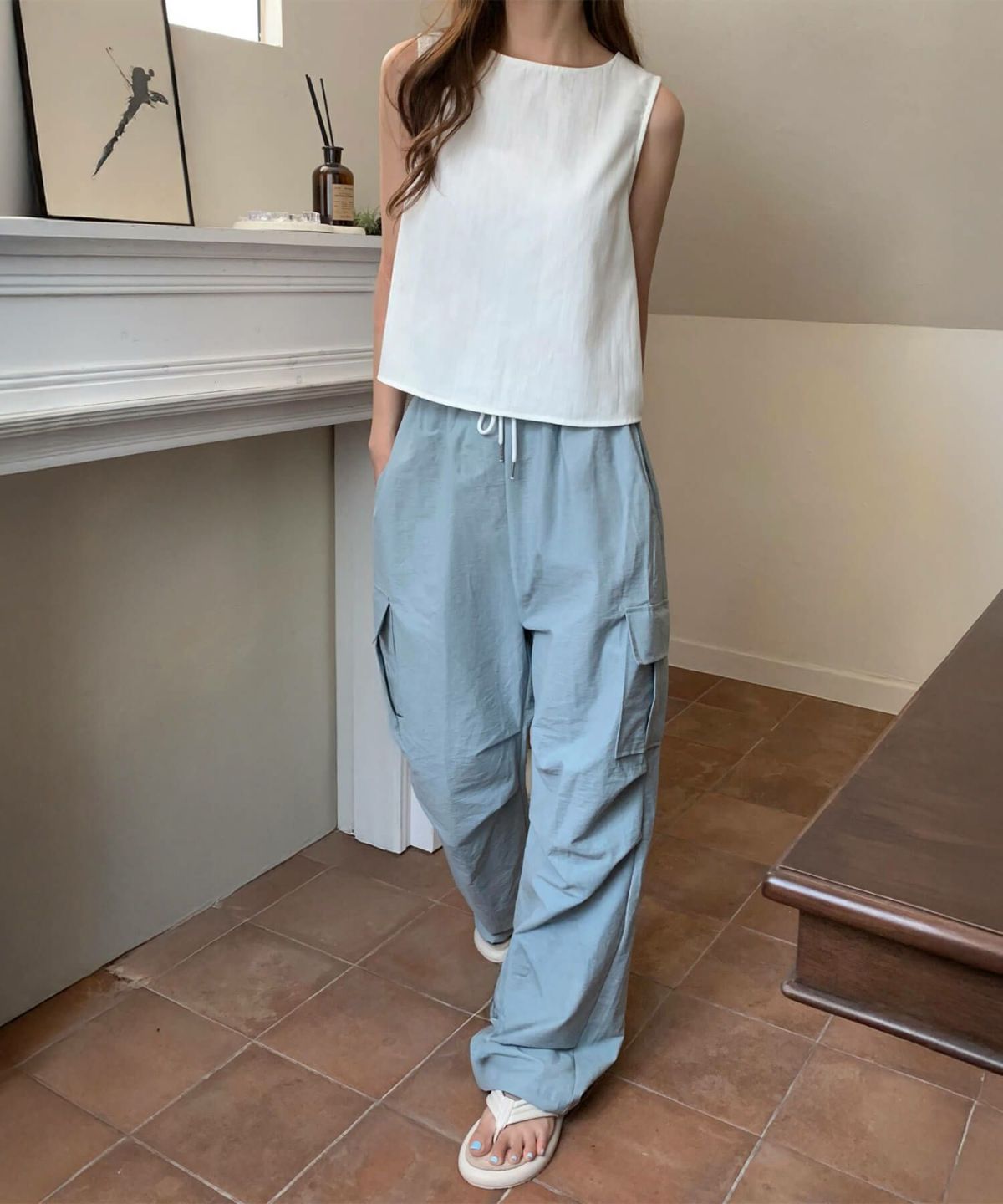 &&model：161cm　white&&　