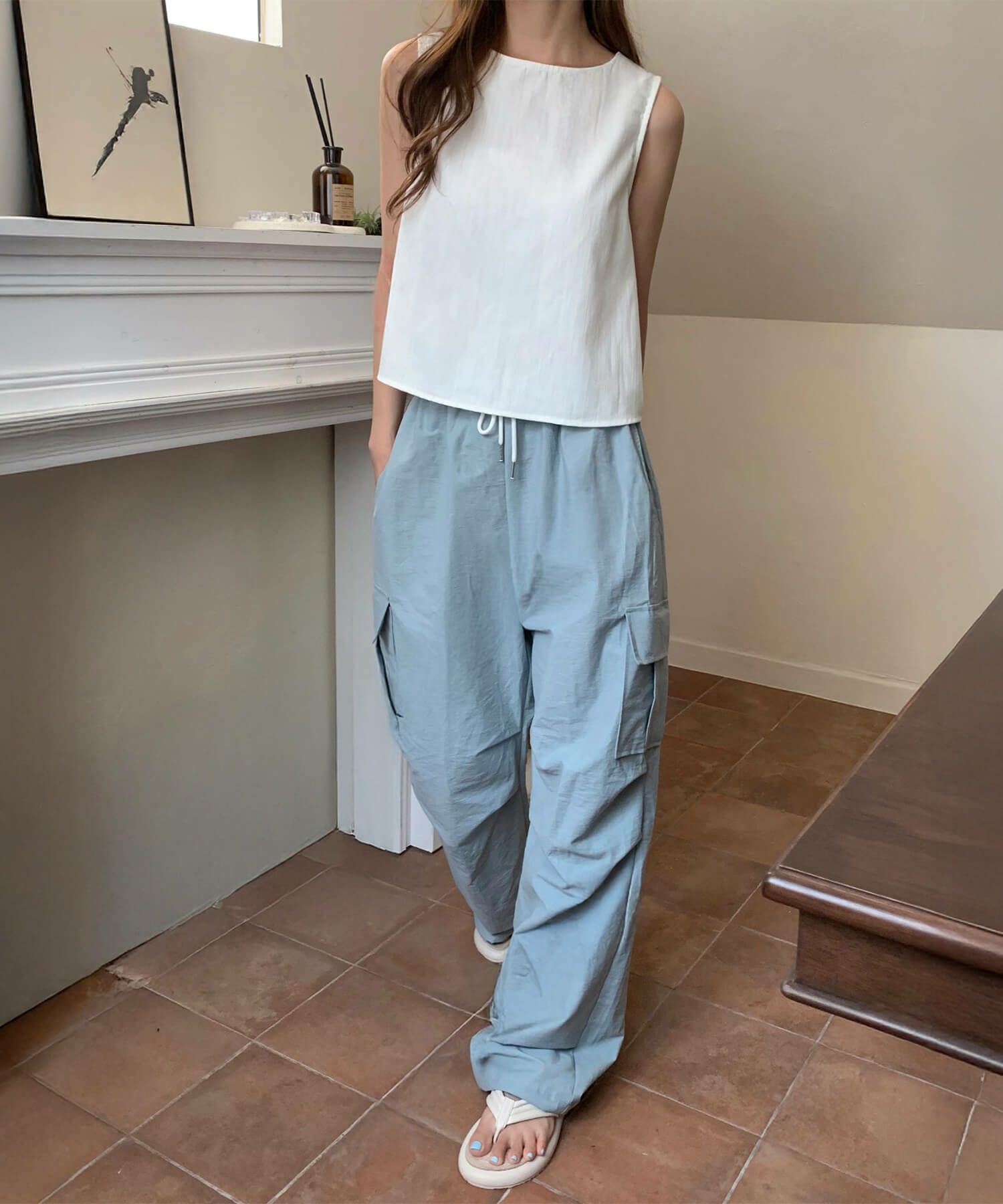 &&model：161cm　white&&　