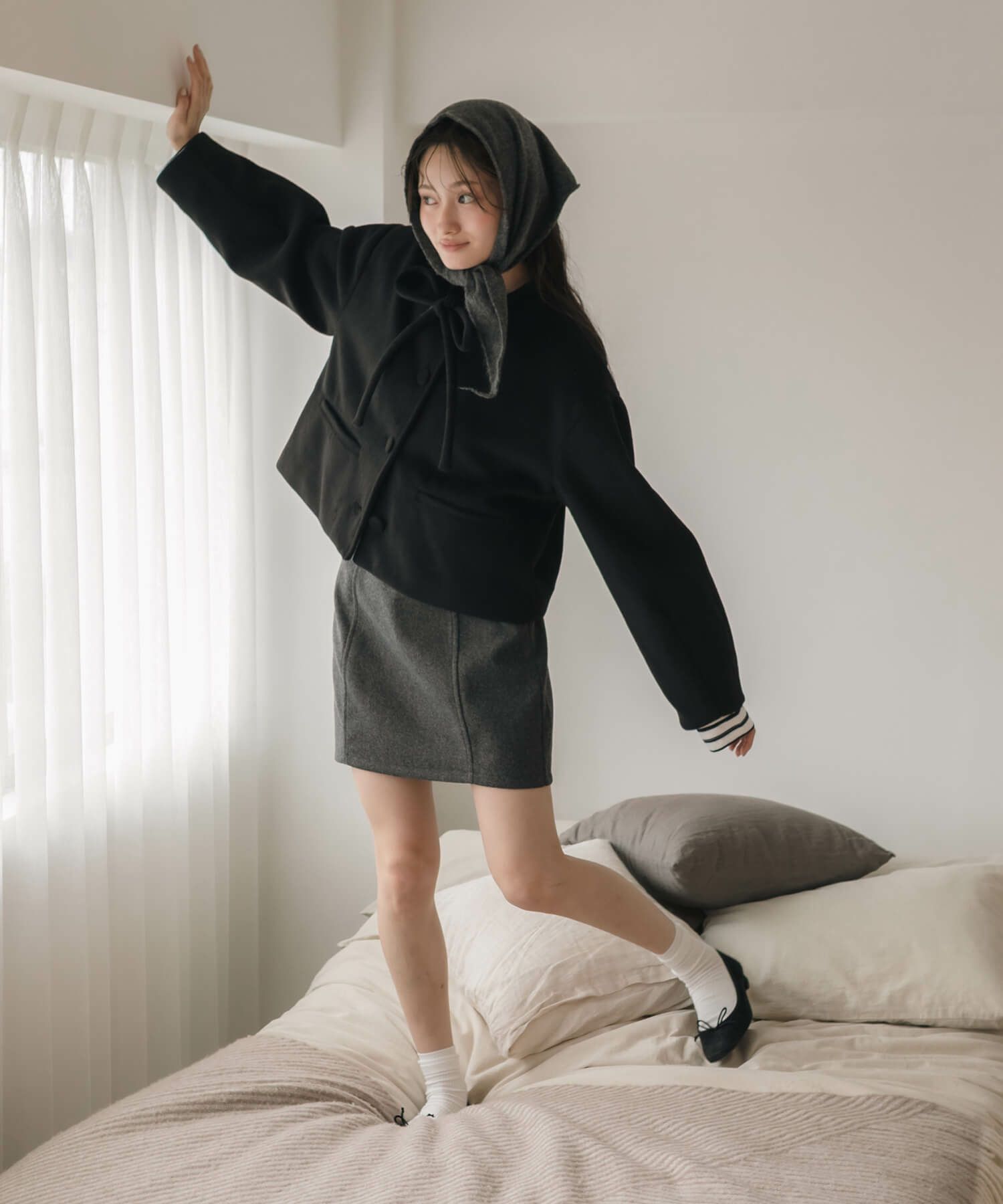 &&model：163cm&&