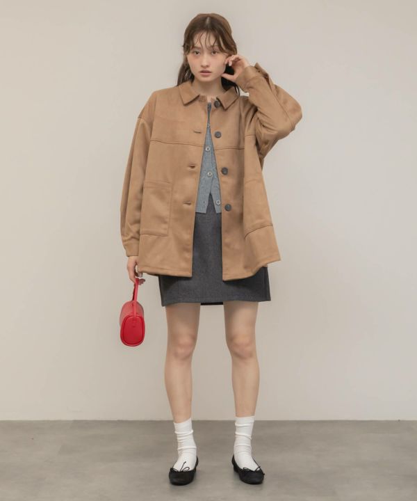 ジョニオさん専用KEESEY CHECK DOWN JKT SIZE2 ベージュ Suede Touch Coverall JK | HEILIS