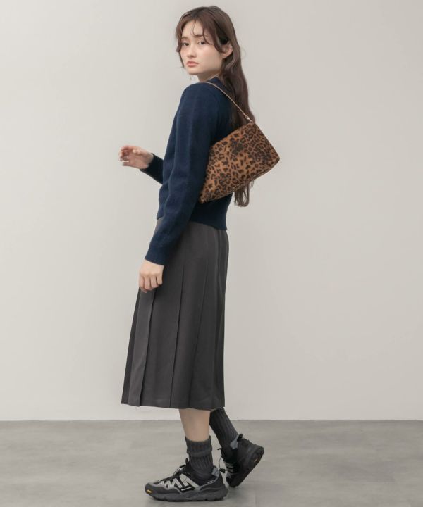One Handle Leopard Print Suede Shoulder Bag | HEILIS